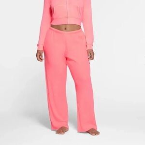 SKIMS Waffle Straight Leg Pants in Coral